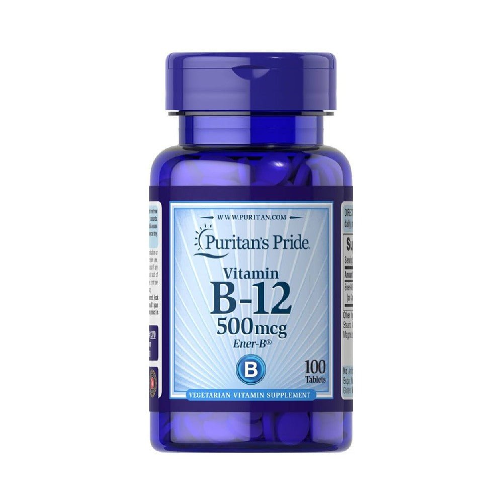 Vitamine | Vitamina B-12 500mcg, 100 tablete, Puritan's Pride, Supliment alimentar pentru sanatate 0