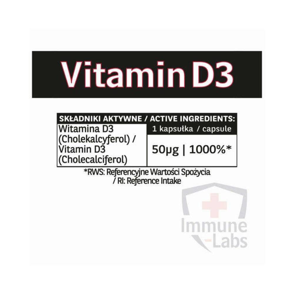 Vitamine | Vitamina D3, 250 capsule, Immune Labs, Supliment alimentar pentru imunitate 1