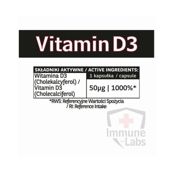 Vitamine si minerale Vitamina D3, 250 capsule, Immune Labs, Supliment alimentar pentru imunitate 2