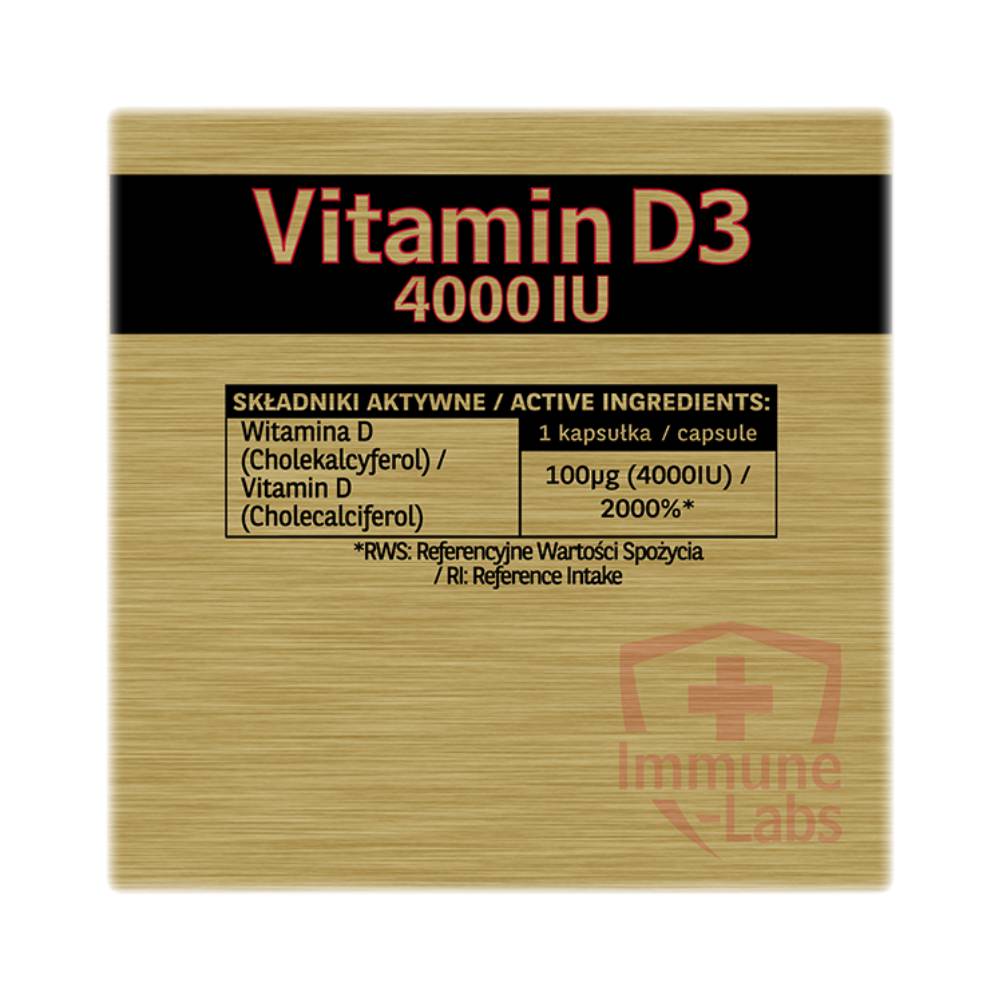 Vitamine | Vitamina D3 4000UI, 250 capsule, Immune Labs, Supliment alimentar pentru imunitate 1