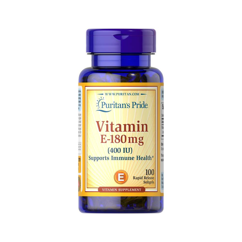 Vitamine | Vitamina E 400UI, 180mg, 100 capsule, Puritan's Pride, Supliment antioxidanti sportivi 0