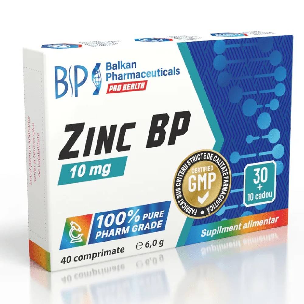 Stimulatoare testosteron | Zinc BP, 30+10 capsule, Balkan Pharmaceuticals, Supliment alimentar pentru sanatate 0