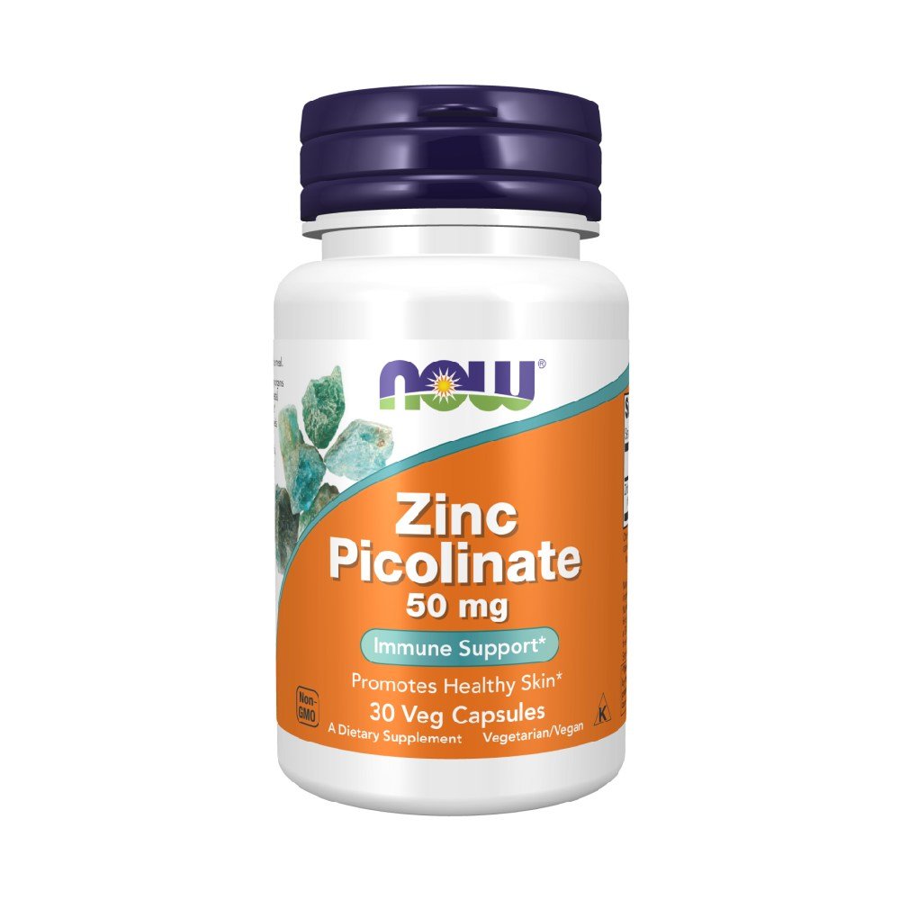 Vitamine si minerale Zinc Picolinat 50mg, 30 capsule, Now Foods, Supliment alimentar pentru sanatate 1