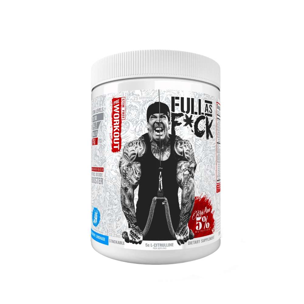 Black Friday - Reduceri Full As F*ck, pudra, 350g, 5% Rich Piana, Supliment alimentar pre - workout Blueberry Lemonade Promotie 1