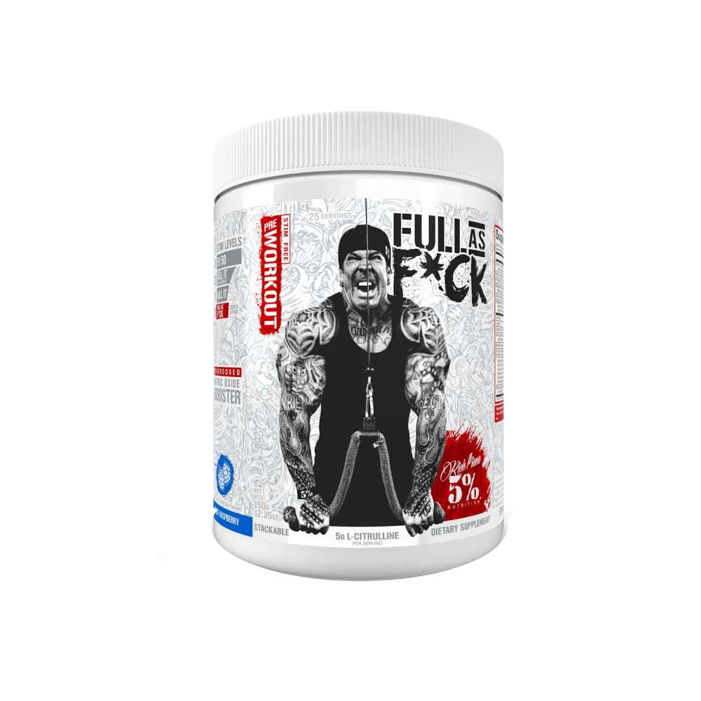 Black Friday - Reduceri Full As F*ck, pudra, 350g, 5% Rich Piana, Supliment alimentar pre - workout Blue Raspberry Promotie 2