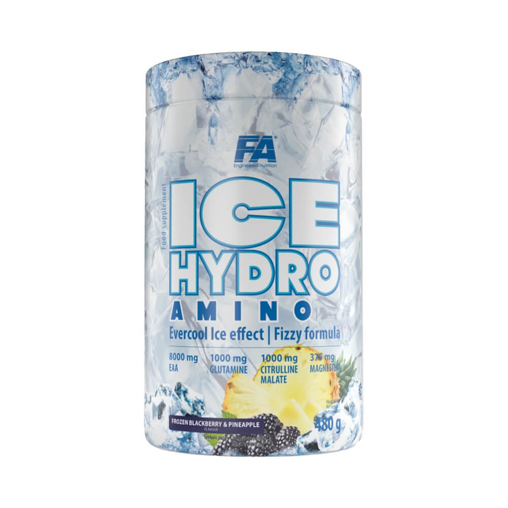 Black Friday - Reduceri Ice Hydro 480g, pudra, Fitness Authority, Aminoacizi esentiali pentru refacere Frozen Blackberry & Pineapple Promotie 1