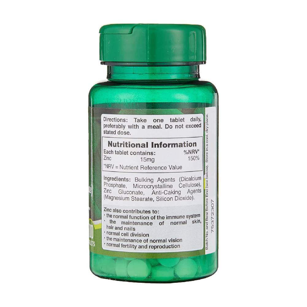 Stimulente hormonale | Zinc 15mg, 100 tablete, Holland & Barrett, Supliment alimentar pentru sanatate 1