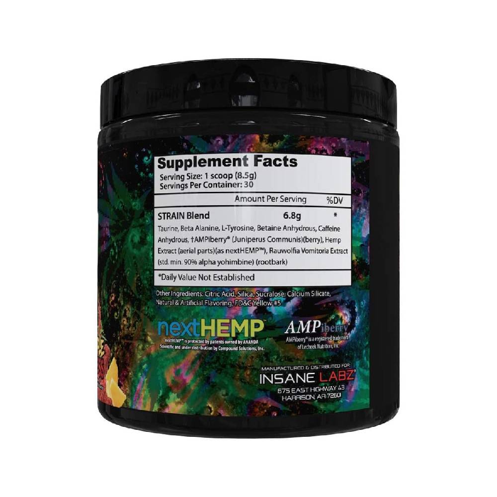 Pre-workout | Strain, pudra, 256g, Insane Labz, Supliment alimentar pre-workout cu cofeina 1