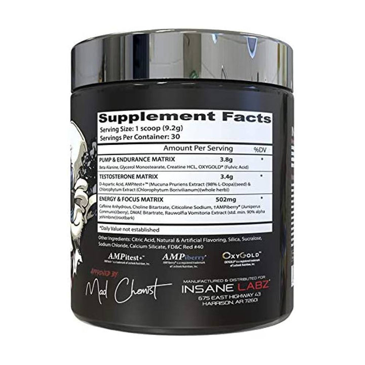 Pre-workout | Psychotic Test, pudra, 275g, Insane Labz, Supliment alimentar pre-workout cu cofeina 1