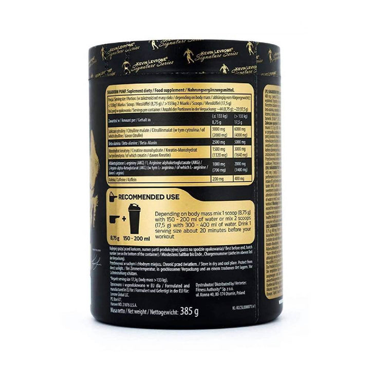 Suplimente antrenament | Shaaboom Pump, pudra, 385g, Kevin Levrone, Supliment alimentar pre-workout cu cofeina 1