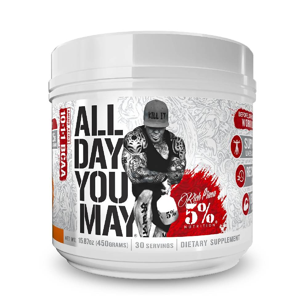 Black Friday - Reduceri All Day You May Complex de aminoacizi pentru refacere, 465g, pudra, 5% Rich Piana, cu cafeina Vanilla Ice Coffee Promotie 1