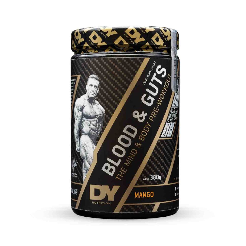 Suplimente antrenament | Blood & Guts, pudra, 380g, Dorian Yates, Supliment alimentar pre-workout cu cofeina 3