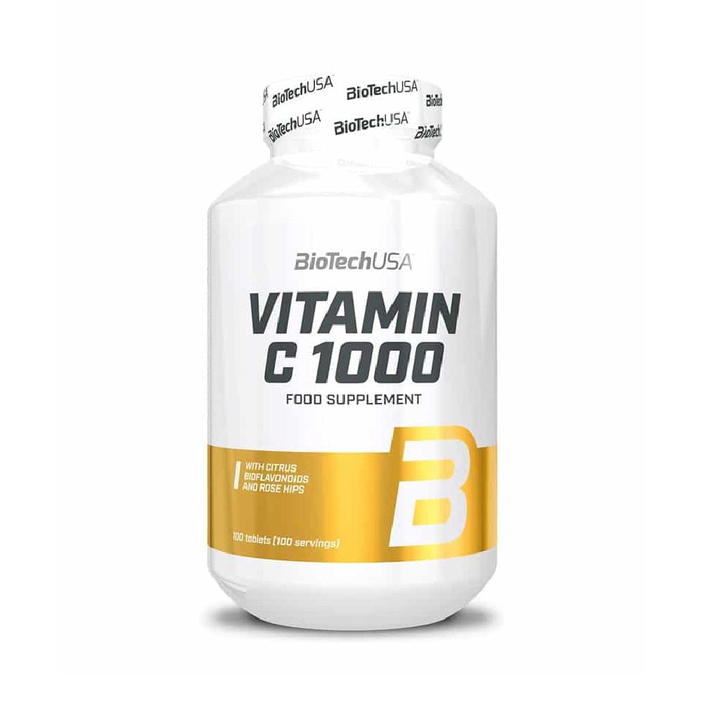 Suplimente pentru oase si articulatii | Vitamina C 1000mg, 100 tablete, BiotechUSA, Supliment alimentar pentru imunitate 0