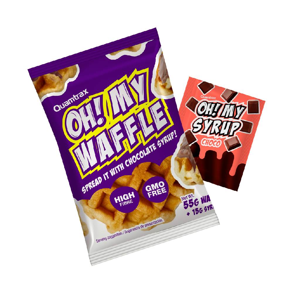 Quamtrax | Oh! My Waffle, 55g, Quamtrax, Vafa+sirop de ciocolata fara zahar 0