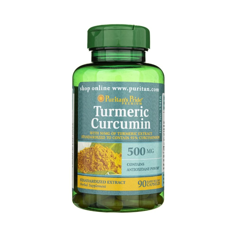 Black Friday - Reduceri Turmeric Curcumin 500mg, 90 capsule, Puritan's Pride, Supliment alimentar pentru sanatate Promotie 1