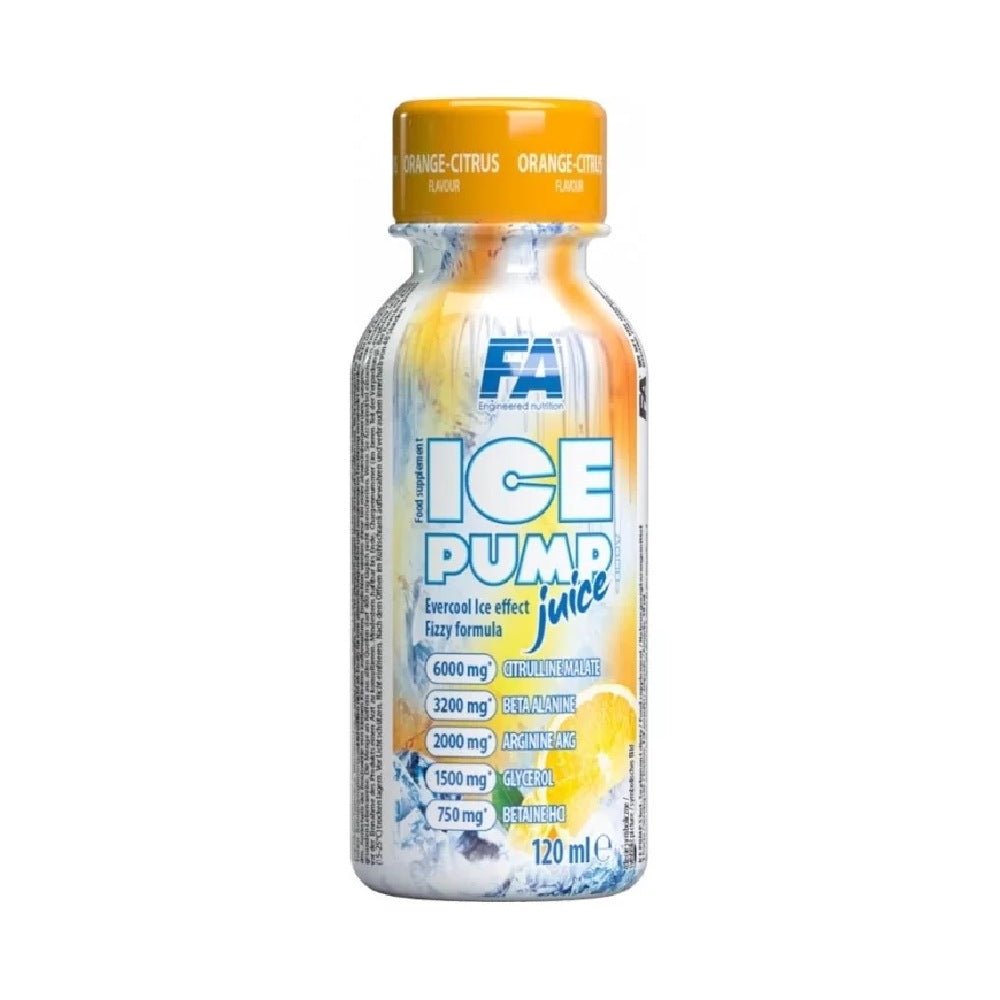 Black Friday - Reduceri Ice Pump Shot 120ml, Fitness Authority, Supliment alimentar pre - workout cu cofeina Orange Citrus Promotie 1