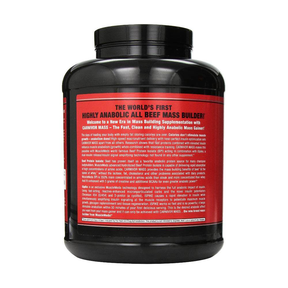 Black Friday - Reduceri Carnivor Mass 2.6kg, pudra, MuscleMeds, Mix pentru crestere masa musculara Vanilla Caramel Promotie 2