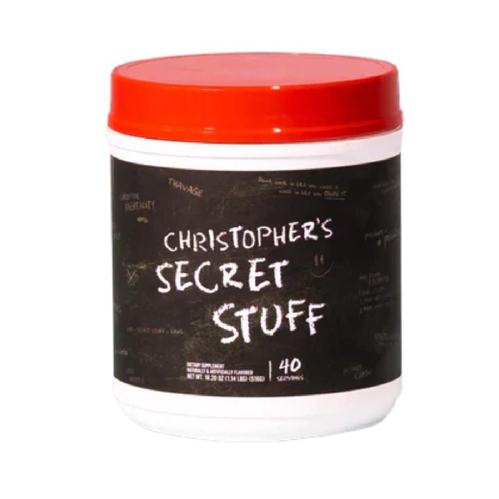 Black Friday - Reduceri Christopher's Secret Stuff, pudra, 514g, Raw Nutrition, Pre - workout cu cofeina White Cherry Promotie 1