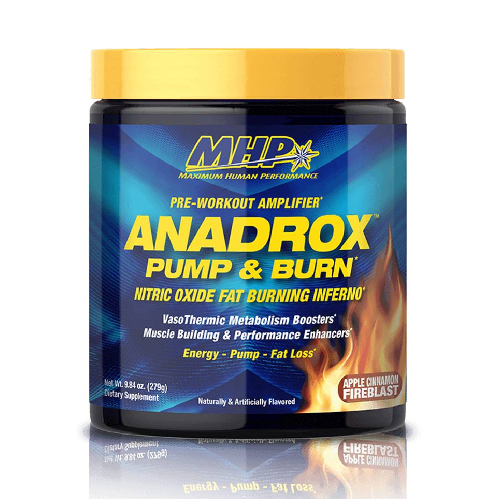 Black Friday - Reduceri Anadrox Pump & Burn, pudra, 279g, MHP, Pre - workout cu oxid nitric Apple cinnamon fireblast Promotie 1