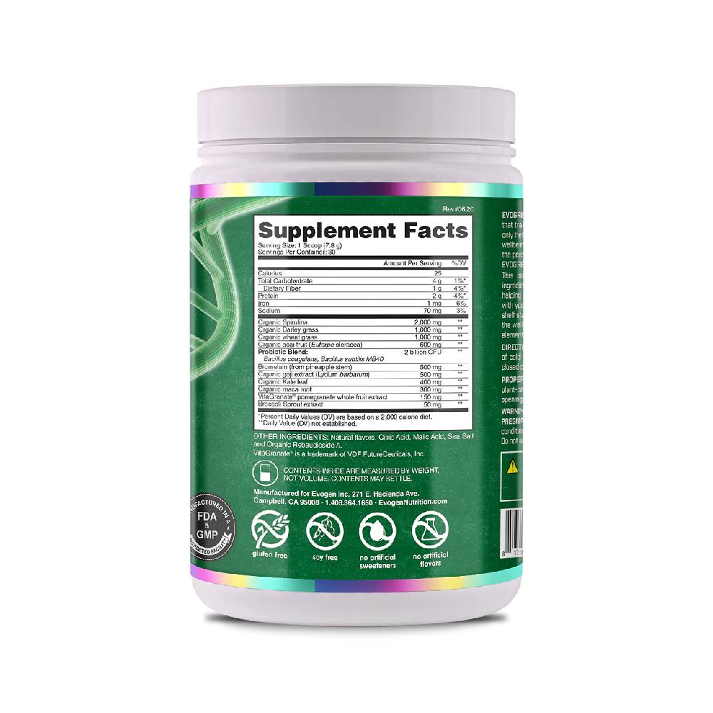 Cresterea masei musculare | Evogreens pudra, 234g, Evogen, Supliment pentru detoxifiere 1