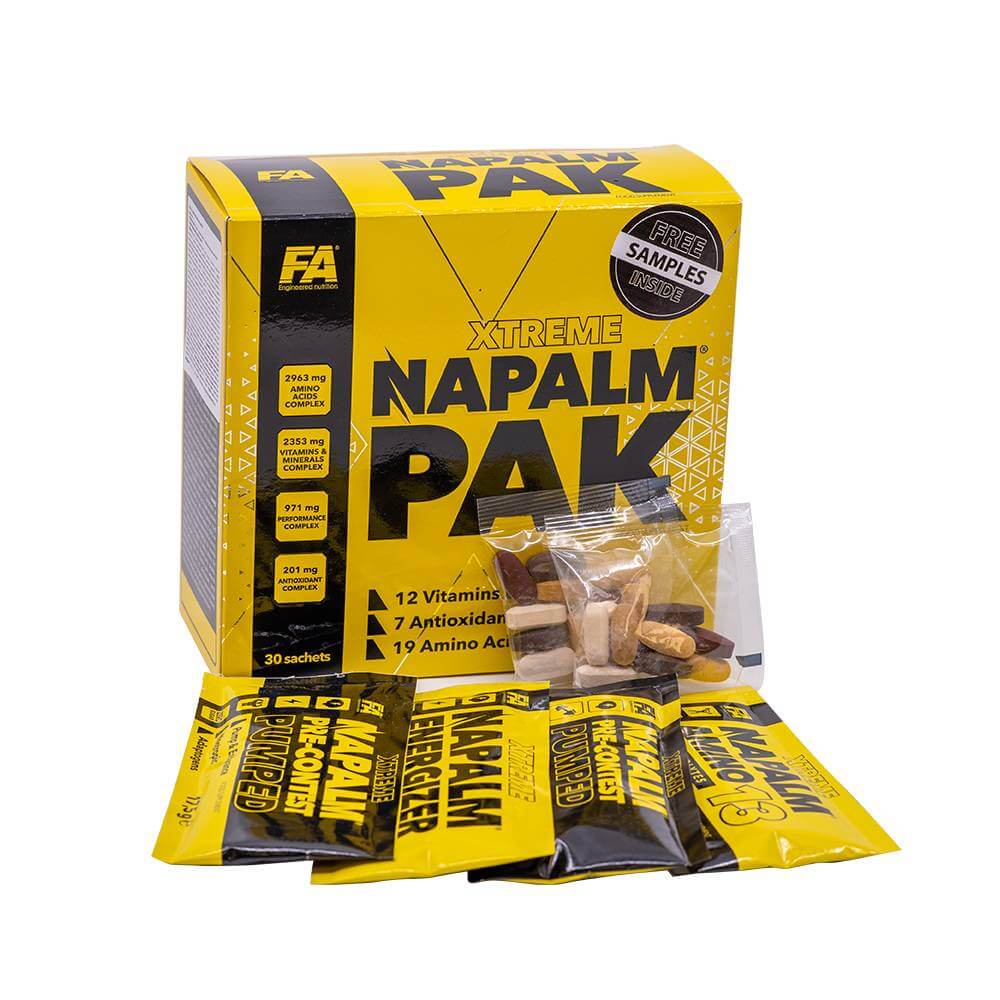 Black Friday - Reduceri Xtreme Napalm Pak 30 plicuri, Fitness Authority, Complex de vitamine si minerale pentru sportivi Promotie 2