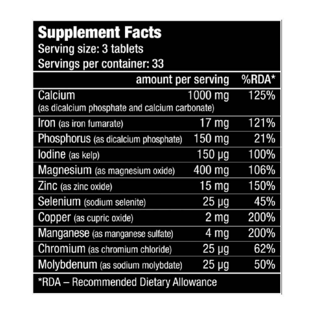 Vitamine si minerale | Complex de multi-minerale, 100 tablete, Biotech USA 1