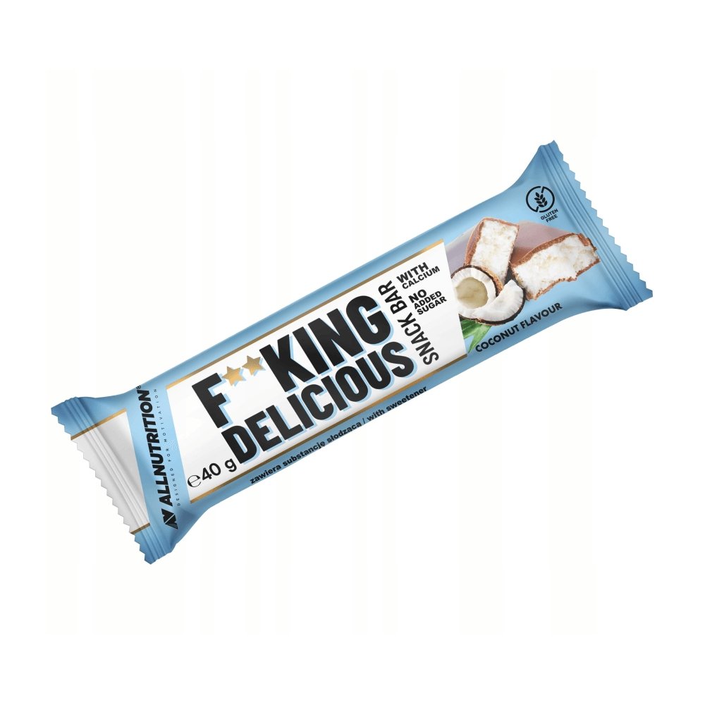 Black Friday - Reduceri Baton fara zahar adaugat Gustare F*cking Delicious, 40g, Allnutrition, Snack Bar Caramel Peanut Promotie 1