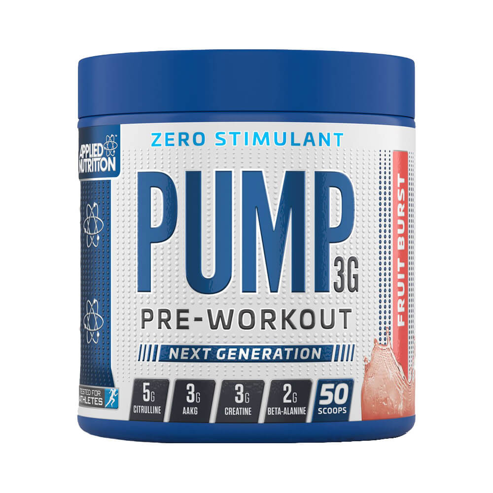 Black Friday - Reduceri Pump 3g Pre - Workout Zero Stimulant, pudra, 375g, Applied Nutrition, Supliment alimentar pre - workout Fruit Burst Promotie 1