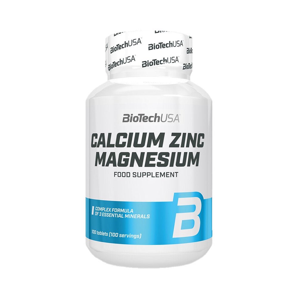 Black Friday - Reduceri Calciu Zinc Magneziu 100 tablete, Biotech USA, Supliment alimentar pentru sanatate Promotie 1