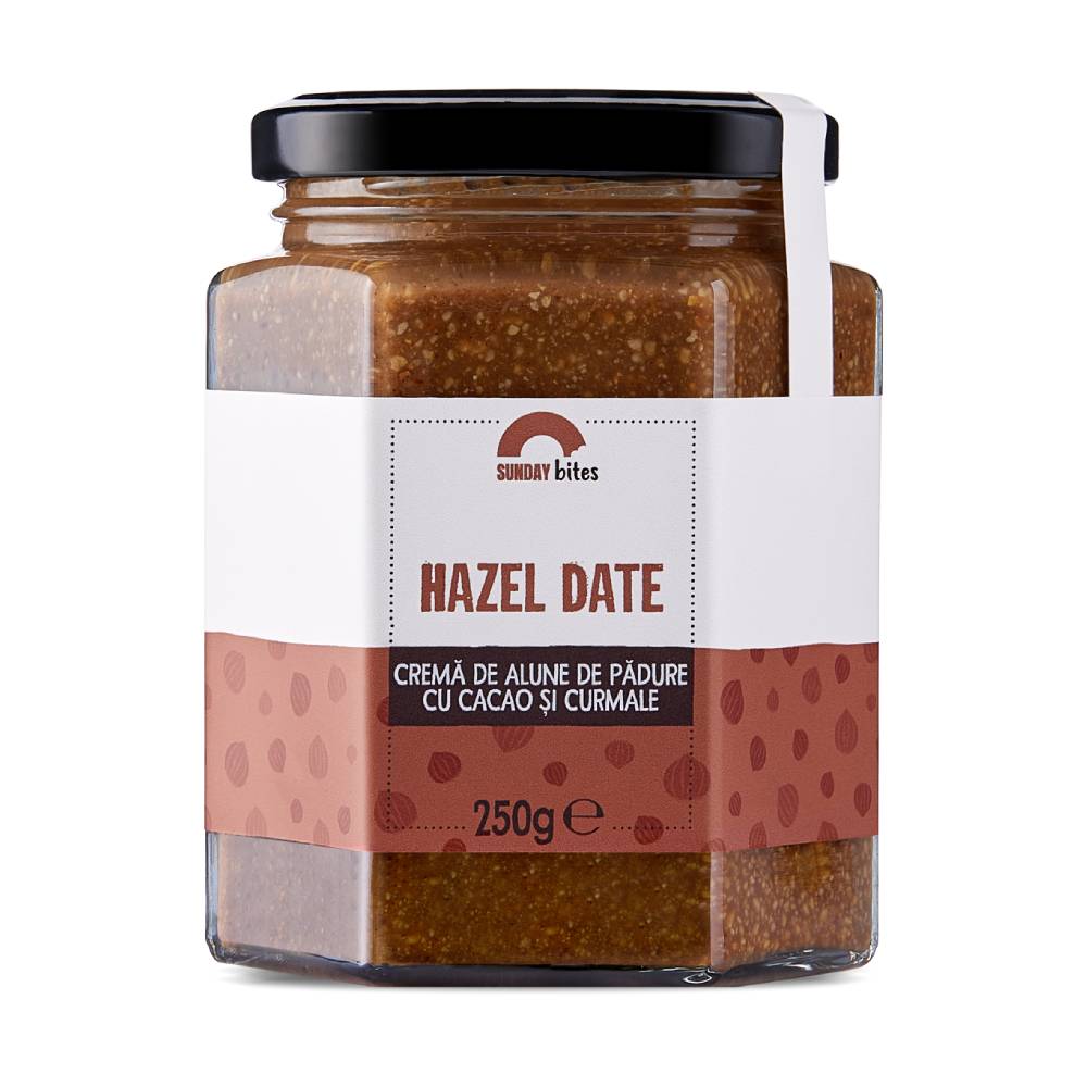 Black Friday - Reduceri Hazel Date, Sunday Bites, Crema de alune de padure, cacao si curmale 250g Promotie 2