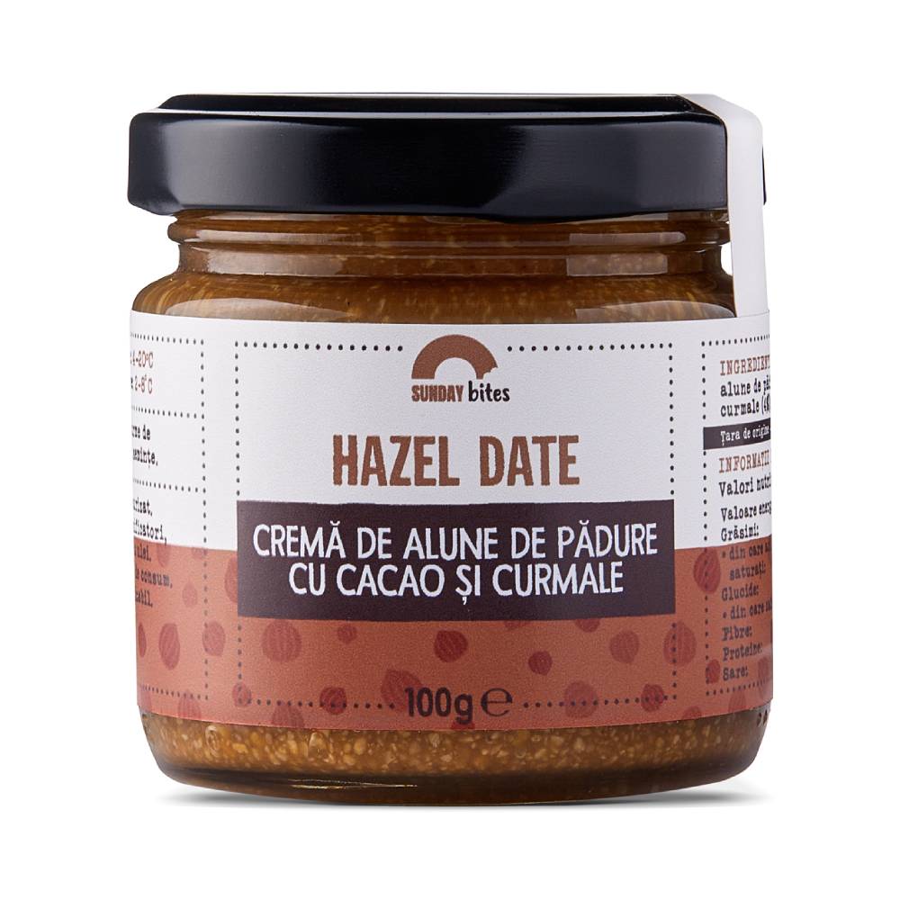 Black Friday - Reduceri Hazel Date, Sunday Bites, Crema de alune de padure, cacao si curmale 100g Promotie 1