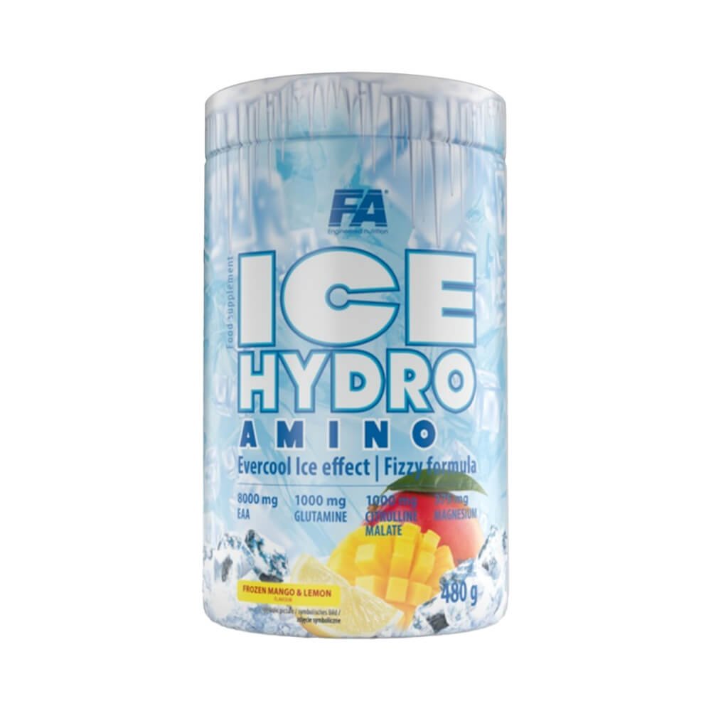 Black Friday - Reduceri Ice Hydro 480g, pudra, Fitness Authority, Aminoacizi esentiali pentru refacere Frozen Mango & Lemon Promotie 2