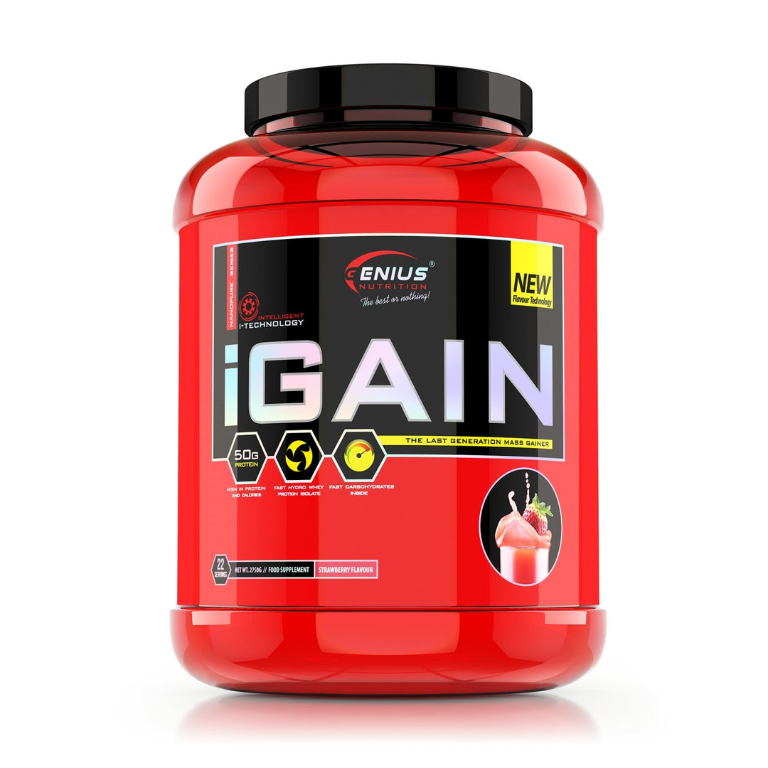 Proteine | iGAIN, pudra, 2750g/22 serv, Genius Nutrition, Mix pentru crestere masa musculara 0