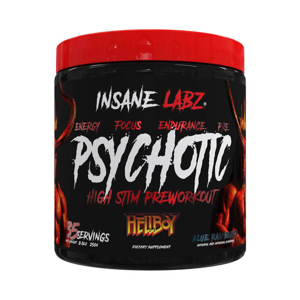 Black Friday - Reduceri Psychotic Hellboy, pudra, 250g, Insane Labz, Supliment alimentar pre - workout cu cofeina Fruit Punch Promotie 1