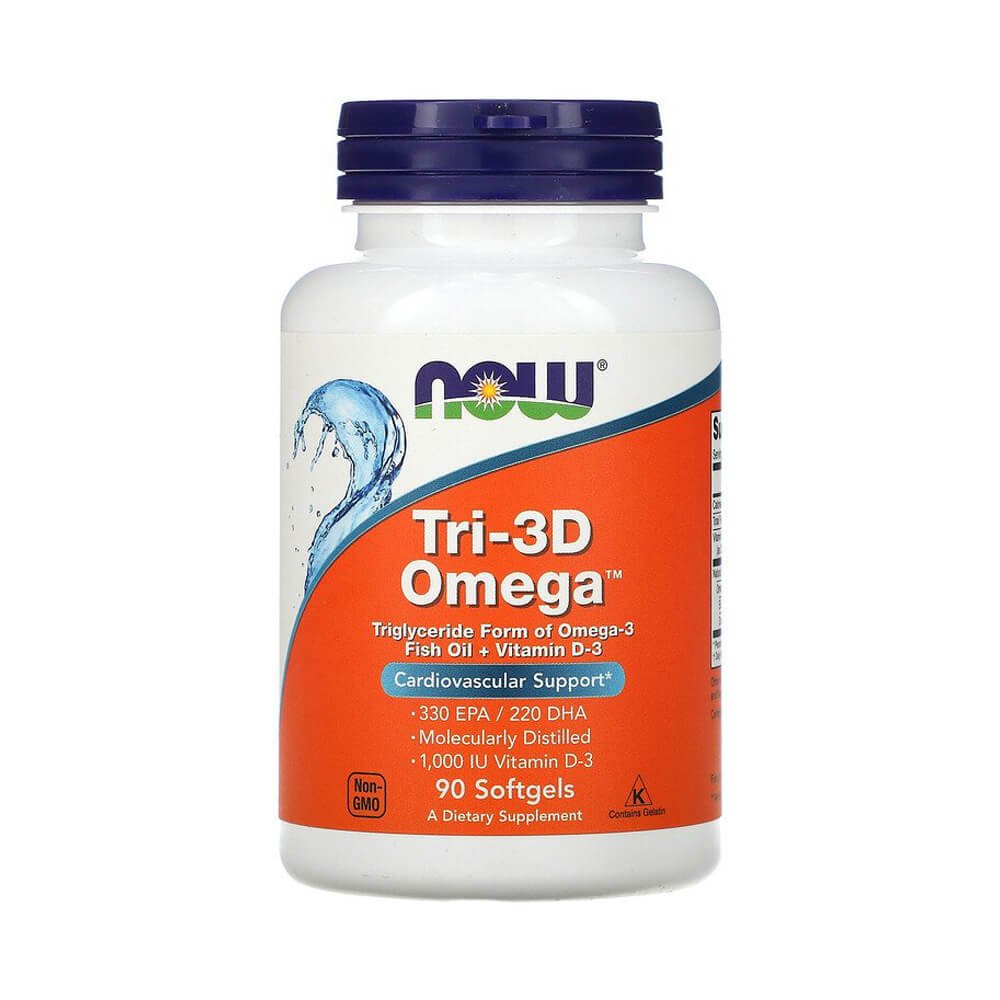 Black Friday - Reduceri Omega Tri - 3D 1000mg, 90 capsule moi, Now Foods Promotie 1