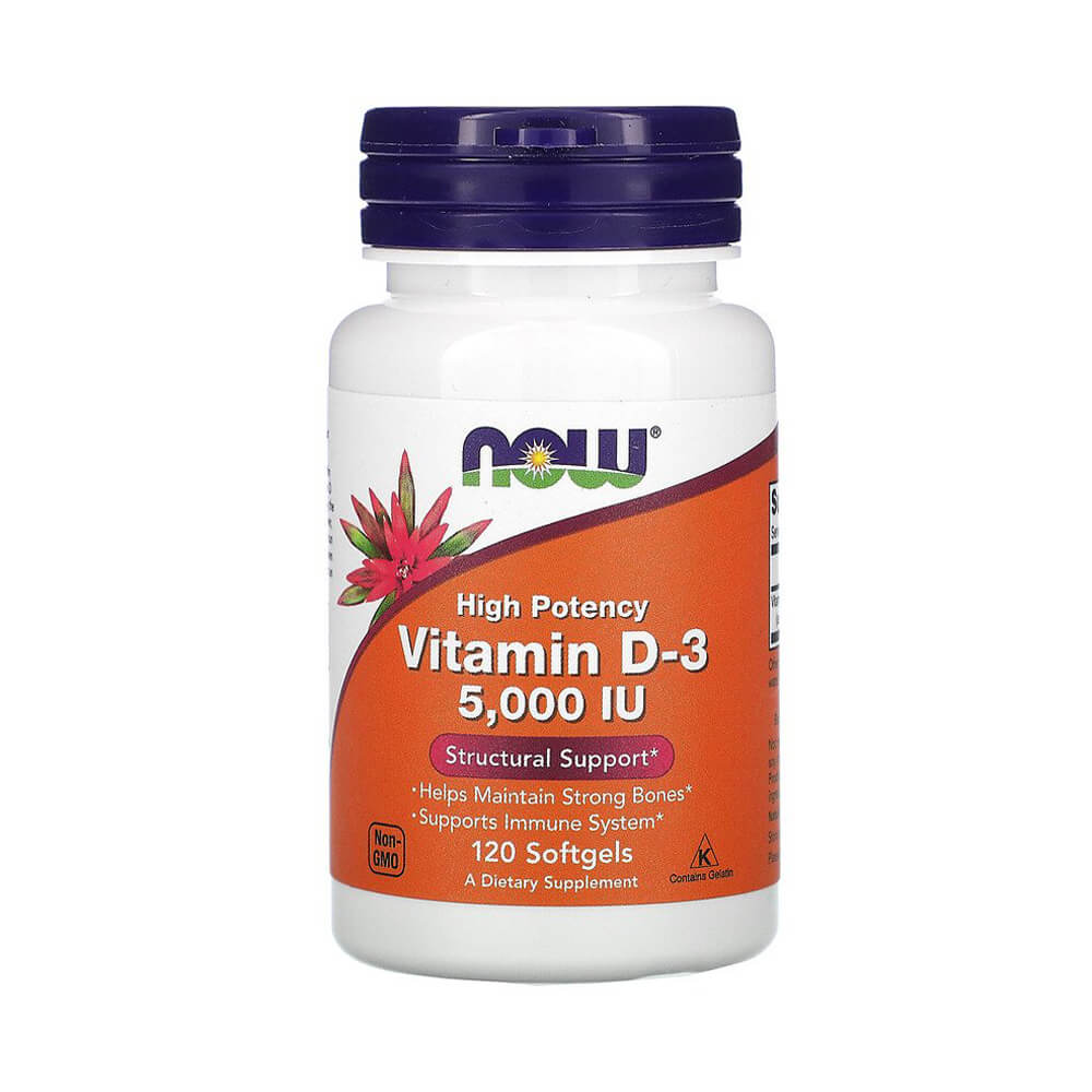 Black Friday - Reduceri Vitamina D3 5000IU 120 capsule moi, Now Foods, Supliment alimentar pentru imunitate si sanatate Promotie 1