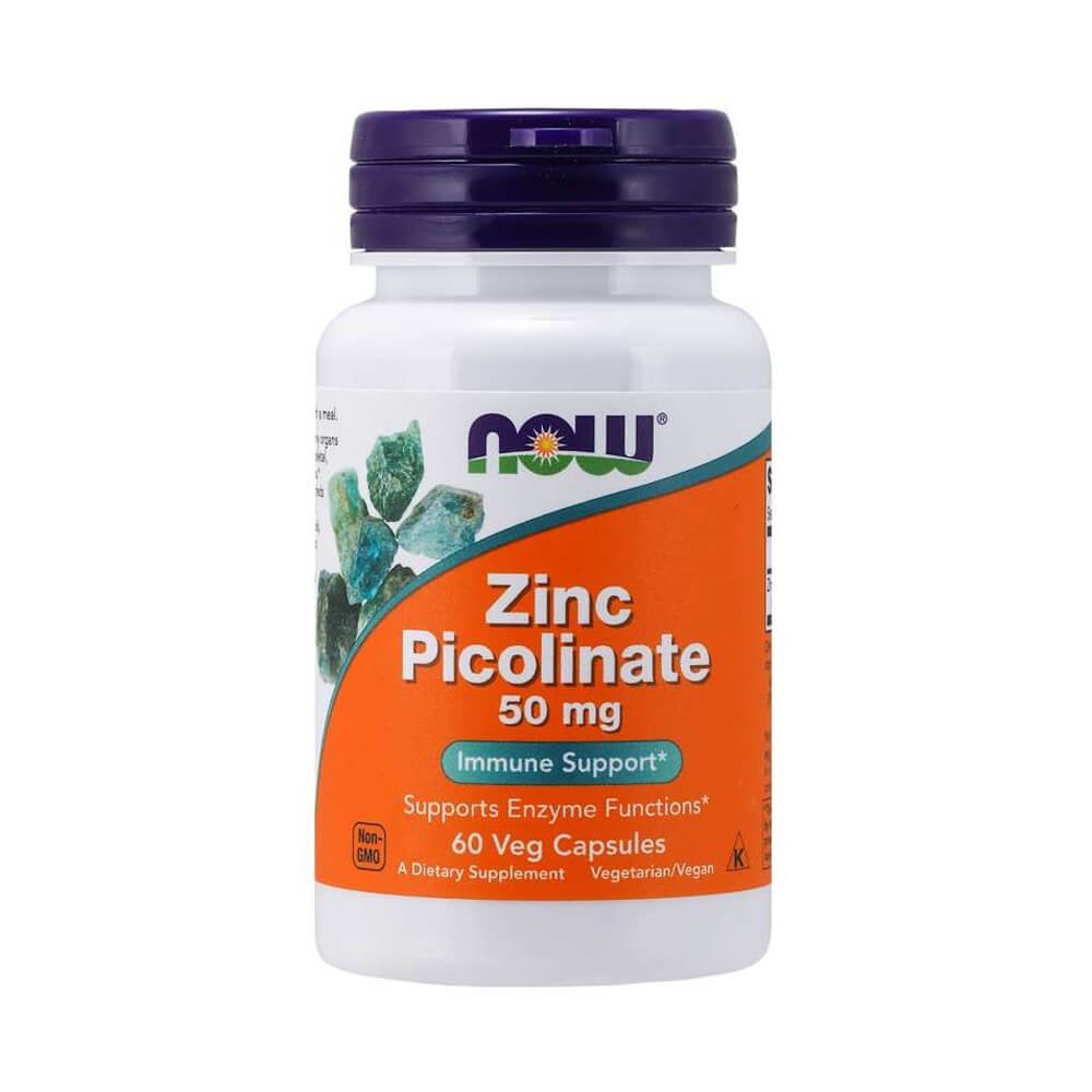 Black Friday - Reduceri Zinc picolinat 50mg, 60 capsule, Now Foods, Supliment alimentar pentru sanatate Promotie 1