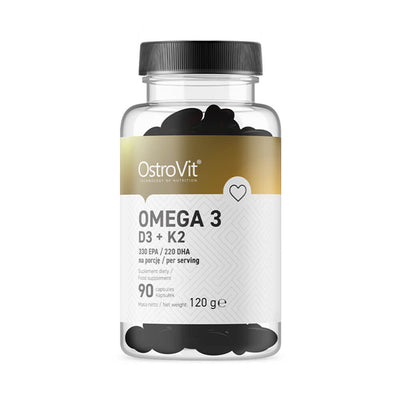 Acizi grasi Omega | Omega 3 D3 + K2, 1000mg, 90 capsule moi, Ostrovit, Acizi grasi si vitamine 0