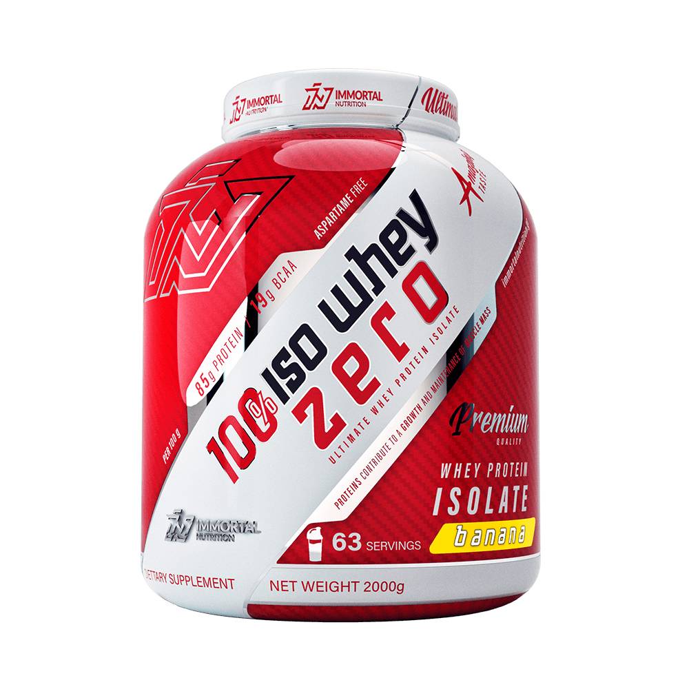 Izolat proteic din zer | 100% Iso Whey Zero pudra, 2kg, Immortal Nutrition, Izolat de proteina din zer 0