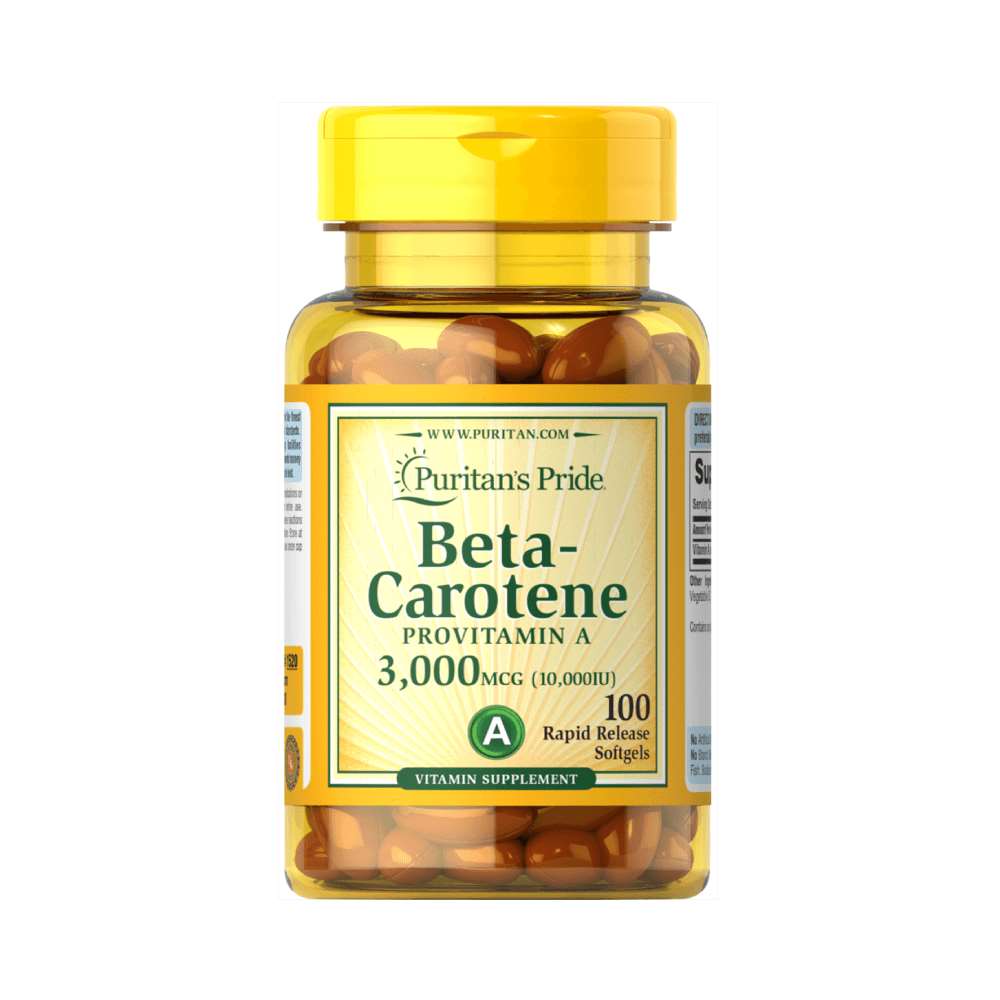 Black Friday - Reduceri Beta - Carotene 10000IU, 100 capsule moi, Puritan’s Pride, Supliment antioxidanti sportivi Promotie 1