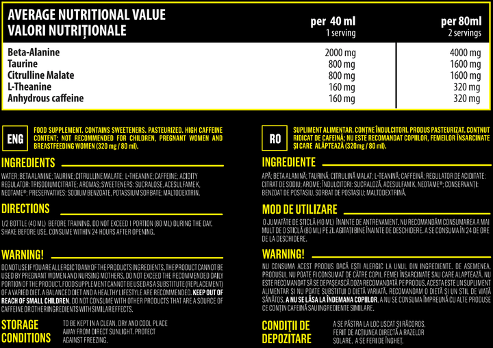 Pre-workout | FURY EXTREME SHOT 80ml, Genius Nutrition, Supliment alimentar pre-workout 2