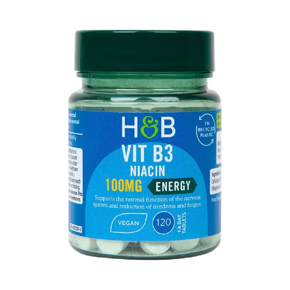 Black Friday - Reduceri Vit B3 Niacina 100mg, 120 tablete, Holland & Barrett, Supliment alimentar anti - stres Promotie 1