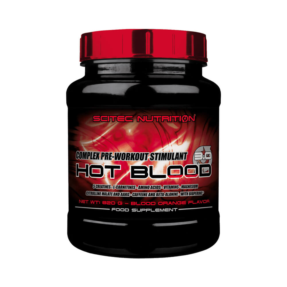 Black Friday - Reduceri Hot Blood, pudra, 820g, Scitec Nutrition, Supliment alimentar pre - workout cu cofeina Blue Guarana Promotie 1