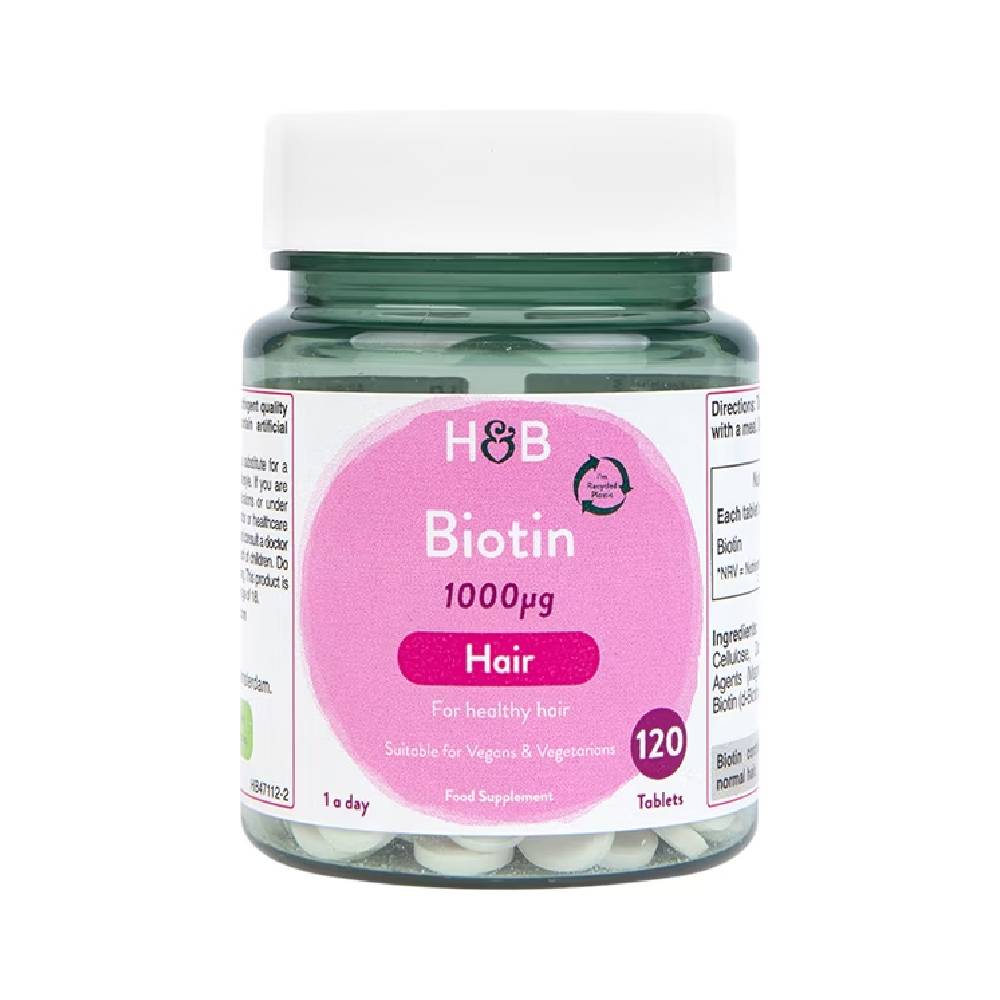 Black Friday - Reduceri Biotina 1000mcg, 120 tablete, Holland & Barrett, Supliment alimentar pentru piele si par Promotie 1