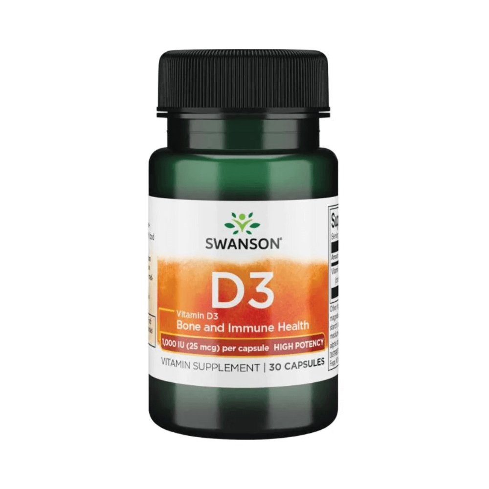 Suplimente pentru oase si articulatii | Vitamina D3 1000UI 25mcg, 30 capsule, Swanson, Supliment alimentar pentru imunitate si sanatate 0