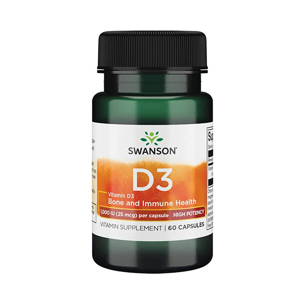 Black Friday - Reduceri Vitamina D3 1000IU (25mcg) 60 capsule moi, Swanson, Supliment alimentar pentru imunitate si sanatate Promotie 1