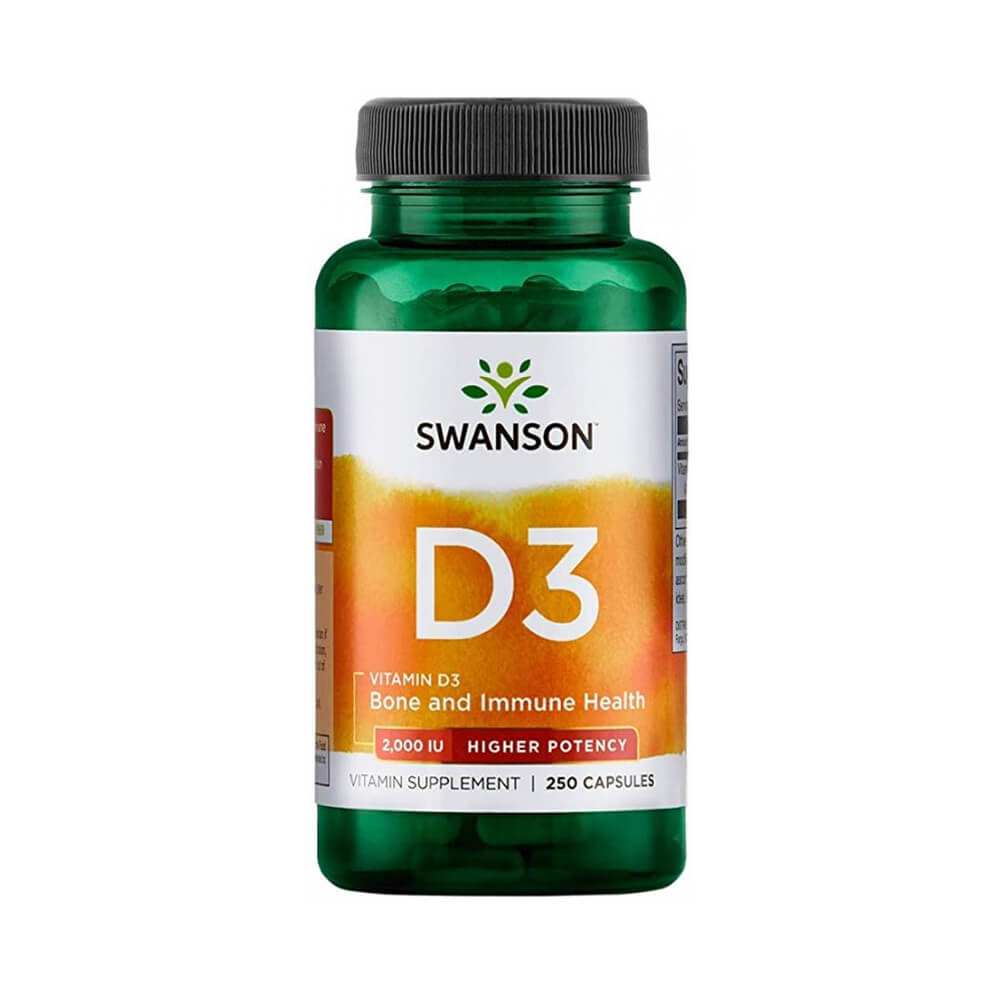 Suplimente pentru oase si articulatii | Vitamina D3 2000UI 250 capsule, Swanson, Supliment alimentar pentru imunitate si sanatate 0