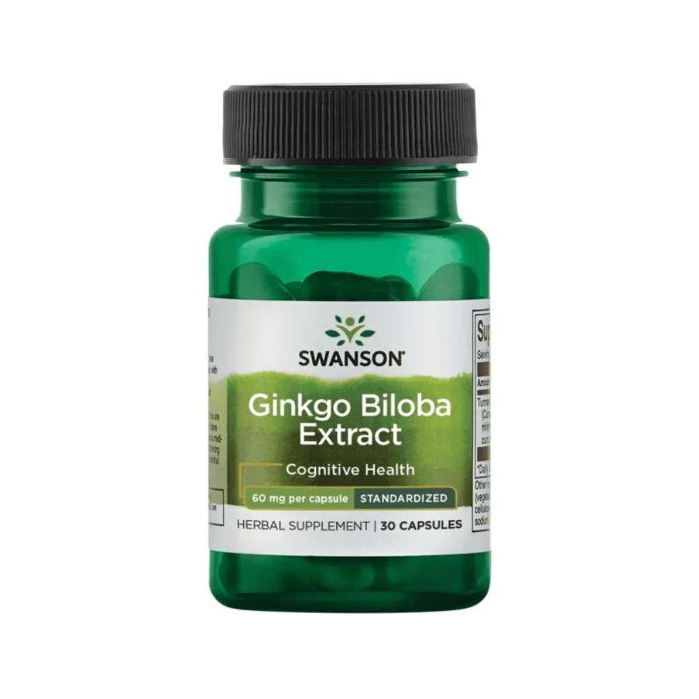 Stimulatoare focus | Ginkgo Biloba 60mg, 30 capsule, Swanson, Supliment alimentar pentru sanatate 0