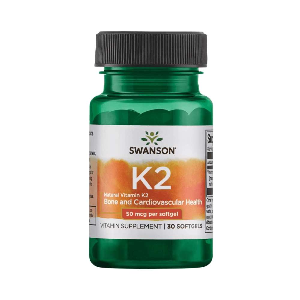 Suplimente pentru oase si articulatii | K2 50mcg, 30 capsule moi, Swanson, Supliment sanatate osoasa si articulara 0