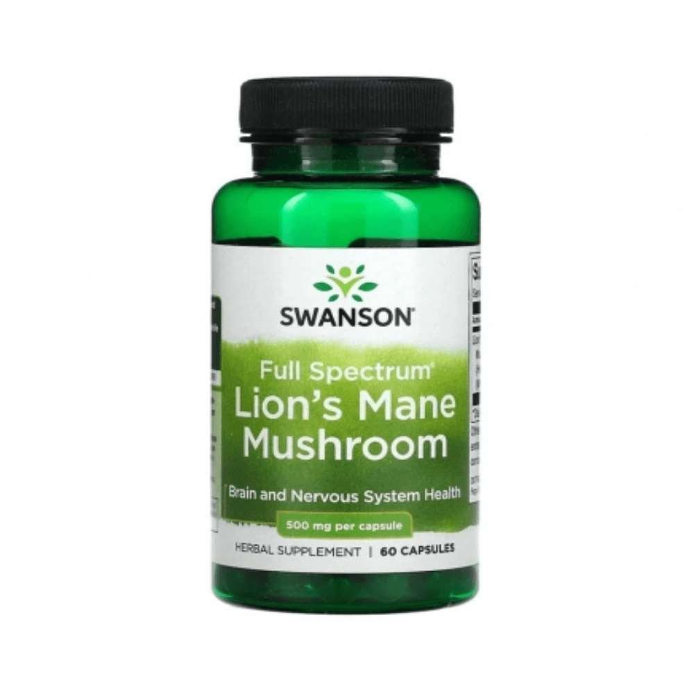 Black Friday - Reduceri Ciuperca Coama Leului Lion's Mane Mushroom Full Spectrum 60 capsule, Swanson, Supliment alimentar antistres Promotie 1